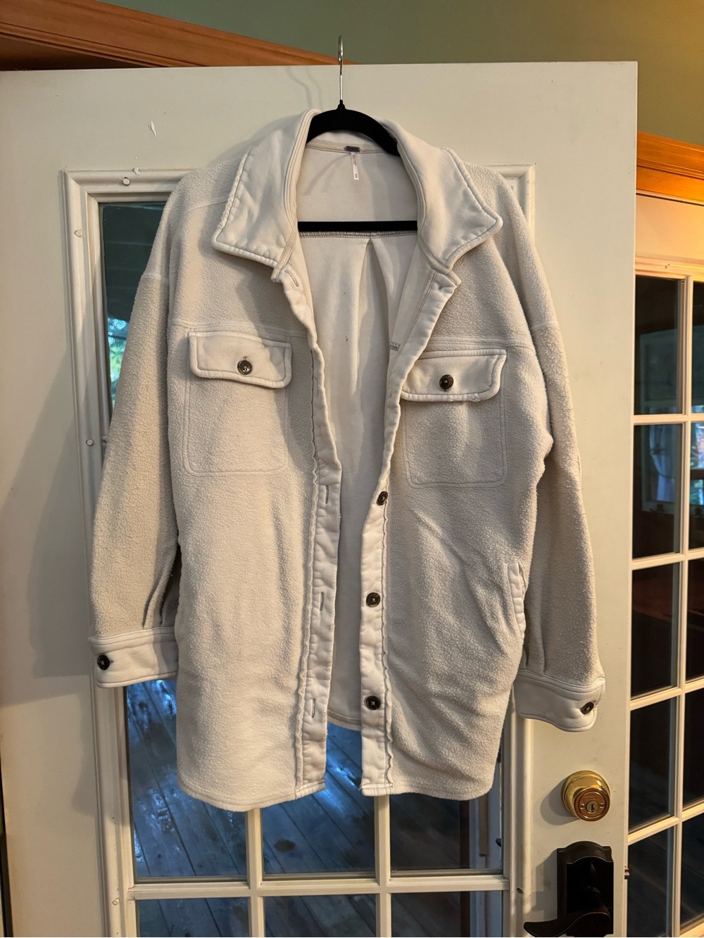 Free People Cream Shirt Jacket